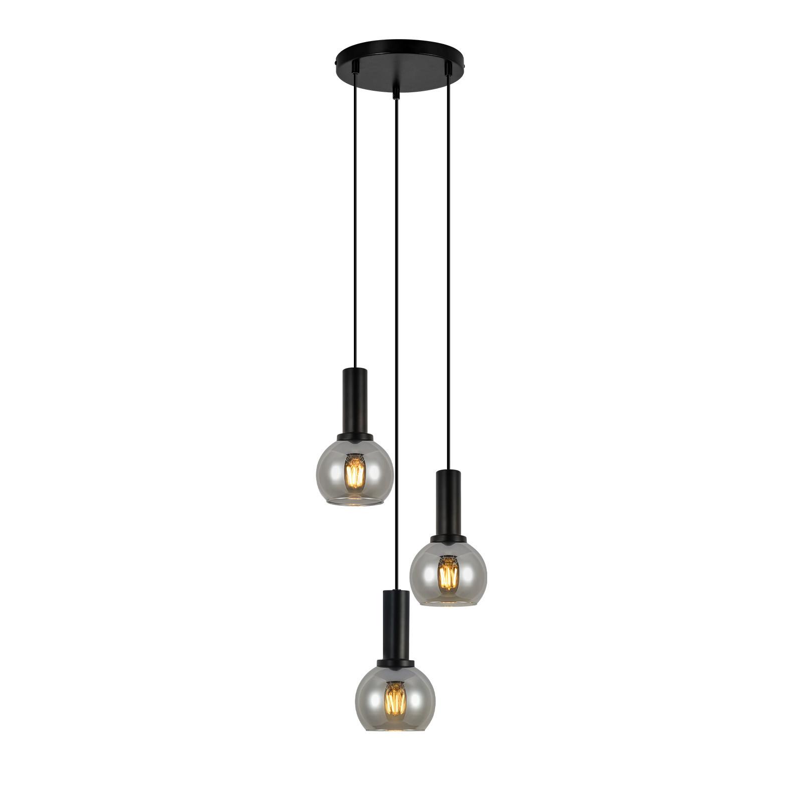 HÄNGELEUCHTE Vossq 22/13/145 cm - Schwarz, Glas/Metall (22/13/145cm) - ZMH