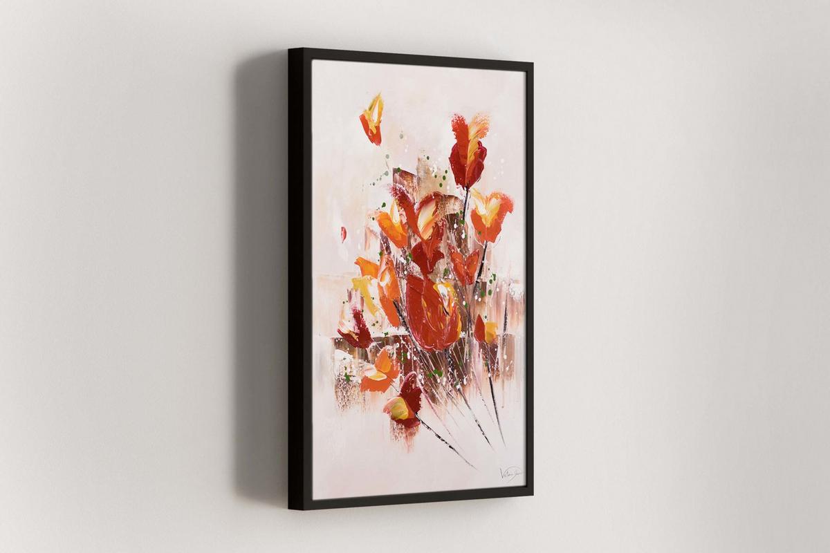 ACRYLBILD HANDGEMALT 60/80 cm - Rot, Holz/Textil (60/80cm) - KUNSTLOFT