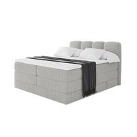 BOXBETT mit Matratze H3|H4 - NINA KING - 200x200 cm - Hellgrau - Hellgrau, Holzwerkstoff (200/200cm) - ALTDECOR