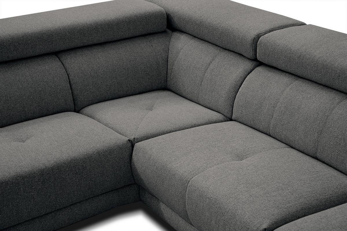 ECKSOFA MORELLO 5-Sitzer, dunkelgrau - Dunkelgrau/Schwarz, Holzwerkstoff/Textil (158/269cm) - Wozimo