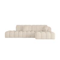 ECKSOFA mit Schlaffunktion Ottomane RECHTS OLEA-L2 321x164x75 Beige Cord - Schwarz/Cappuccino, Holzwerkstoff/Kunststoff (164/321cm) - ALTDECOR