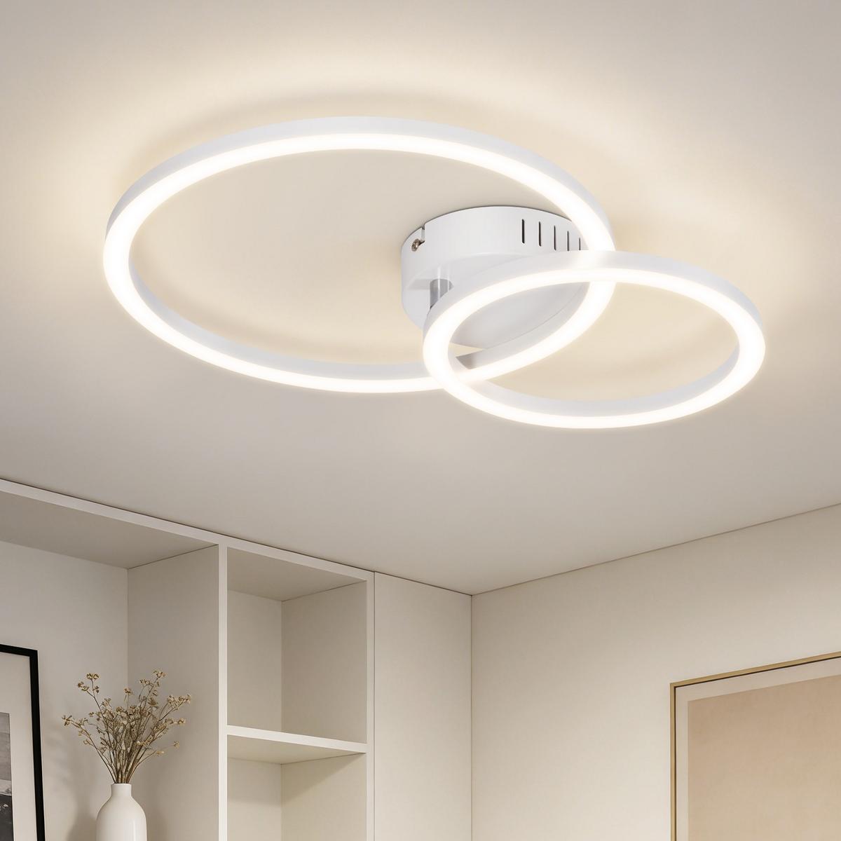 LED DECKENLEUCHTE Nrelis 40.5/30/6.7 cm - Weiß, Kunststoff (40.5/30/6.7cm) - ZMH