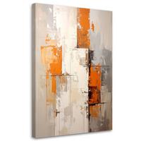 LEINWANDBILDER, Orange Beige Abstrakt - Orange, Textil (80/120cm) - Feeby