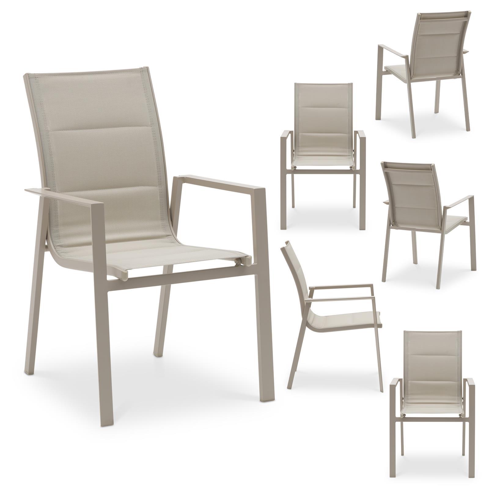 GARTENSTÜHLE TRAPANI 6er-Set champagne - Champagner, Textil (42/91/43cm) - IDIMEX