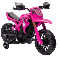 12V Elektro Kinder Motorrad, Kindermotorrad mit Stützrädern, bis 3 km/h Rosa - Rosa, Kunststoff (105/57/62cm) - AIYAPLAY