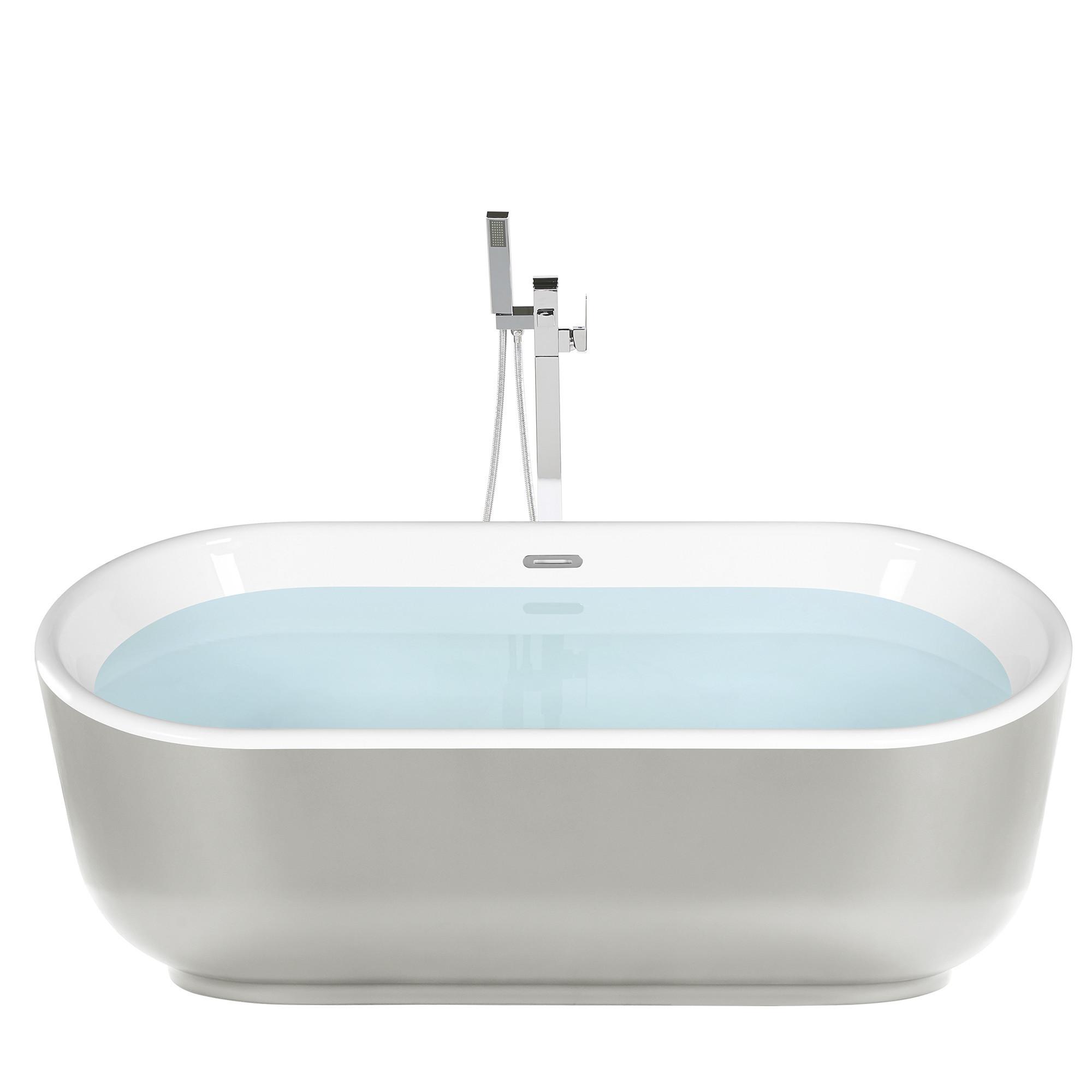 BADEWANNE FREISTEHEND 80x170x59 cm silber Pinel - Silberfarben, Kunststoff (80/59/170cm) - Beliani