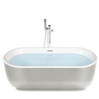 BADEWANNE FREISTEHEND 80x170x59 cm silber Pinel - Silberfarben, Kunststoff (80/59/170cm) - Beliani