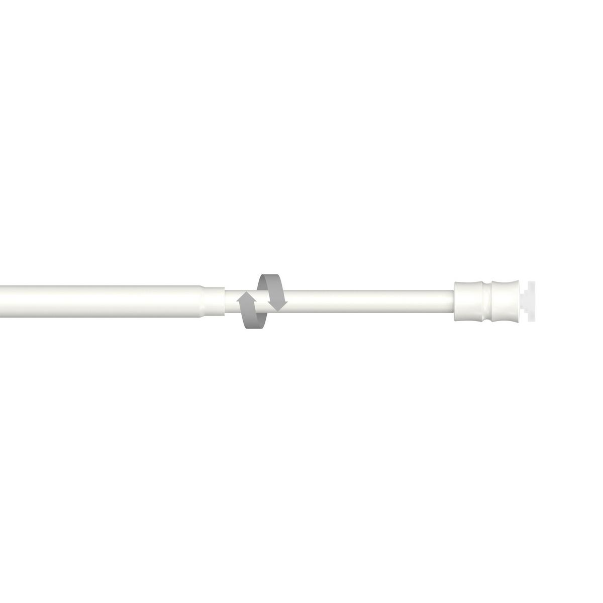 KLEMMSTANGE / SCHEIBENSTANGE Flexo 40-60 cm, 8 / 6 mm Ø, Weiß - Weiß, Kunststoff/Metall (60cm) - INTERDECO