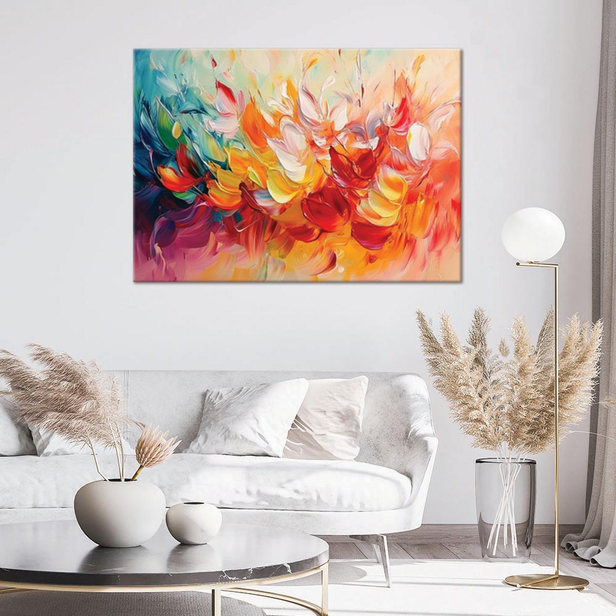 LEINWANDBILD Bunte moderne Abstraktion 60x40cm - Multicolor, Textil (60/40cm) - Feeby