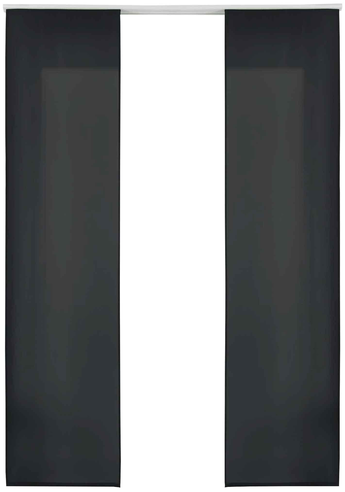 VORHANG 2ER SET HxB 245x60 cm Schwarz - Schwarz, Textil (60/245cm) - Gardinenbox