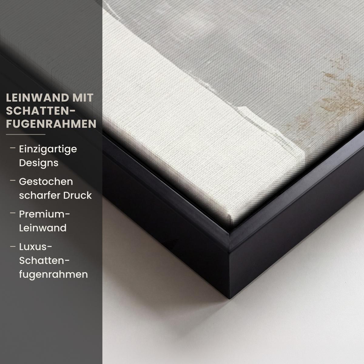 LEINWAND Bilder mit Rahmen - Gold - Rechtecke - Kreise - Abstrakt - 50x70 - Weiß, Textil (50/70cm) - MuchoWow