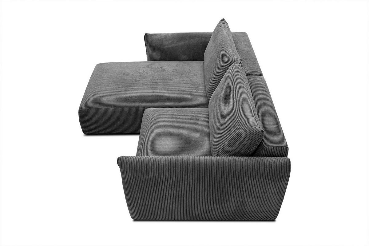 ECKSOFA TAUER 3-Sitzer, dunkelgrau - Dunkelgrau/Schwarz, Holzwerkstoff/Kunststoff (173/206cm) - Wozimo