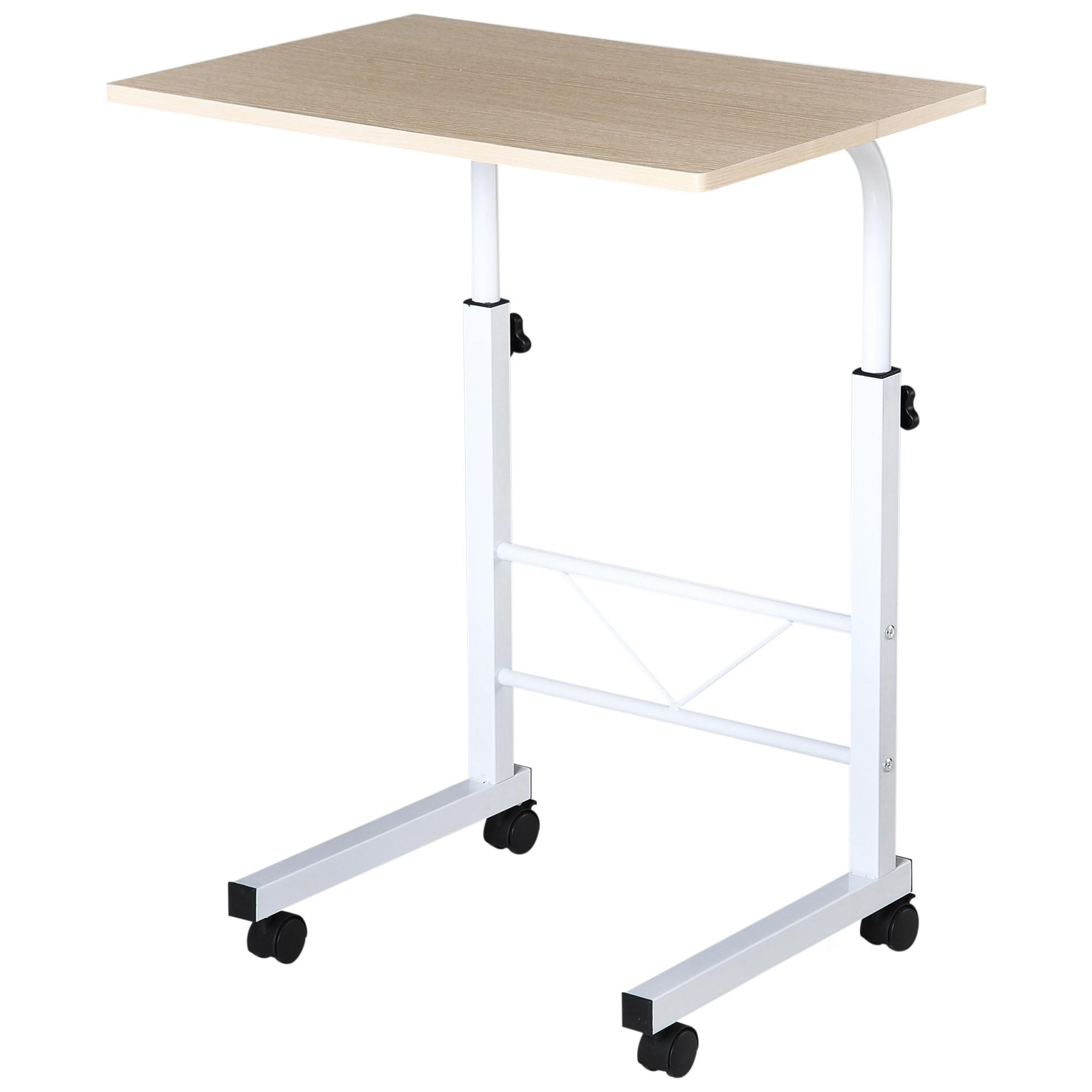 BEISTELLTISCH mit Rollen Ahorn - Ahornfarben, Kunststoff (60/40/78cm) - HOMCOM
