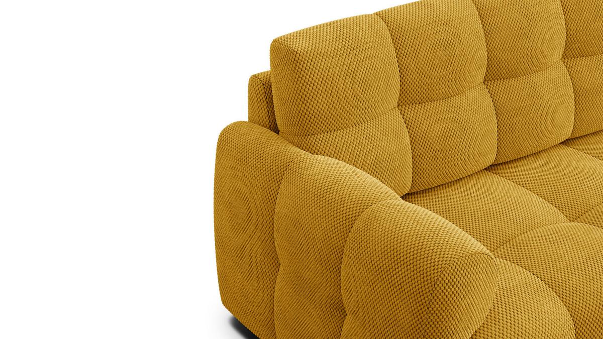 ECKSOFA MELLOW 5-Sitzer, safran - Gelb/Schwarz, Holz/Textil (283/191cm) - Wozimo