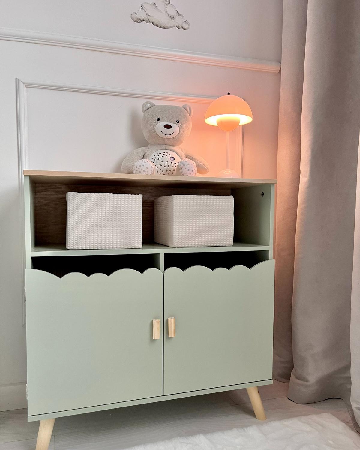SCHRANK Hellgrün Lackey - Hellgrün, Holzwerkstoff (70/74/30cm) - Beliani