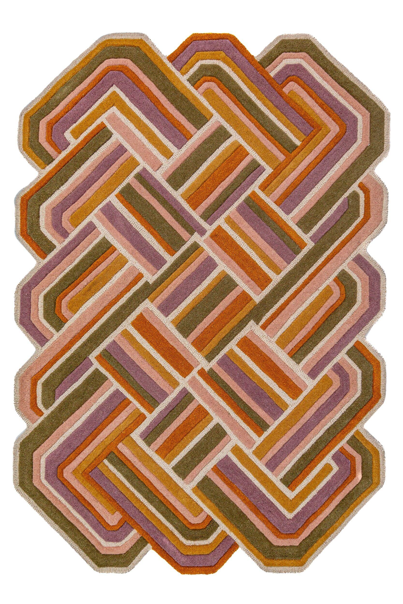 TEPPICH aus Wolle SOAR in Flieder, geometrisch, 140 x 200 cm - Rosa, Textil (200/140cm) - KADIMA DESIGN