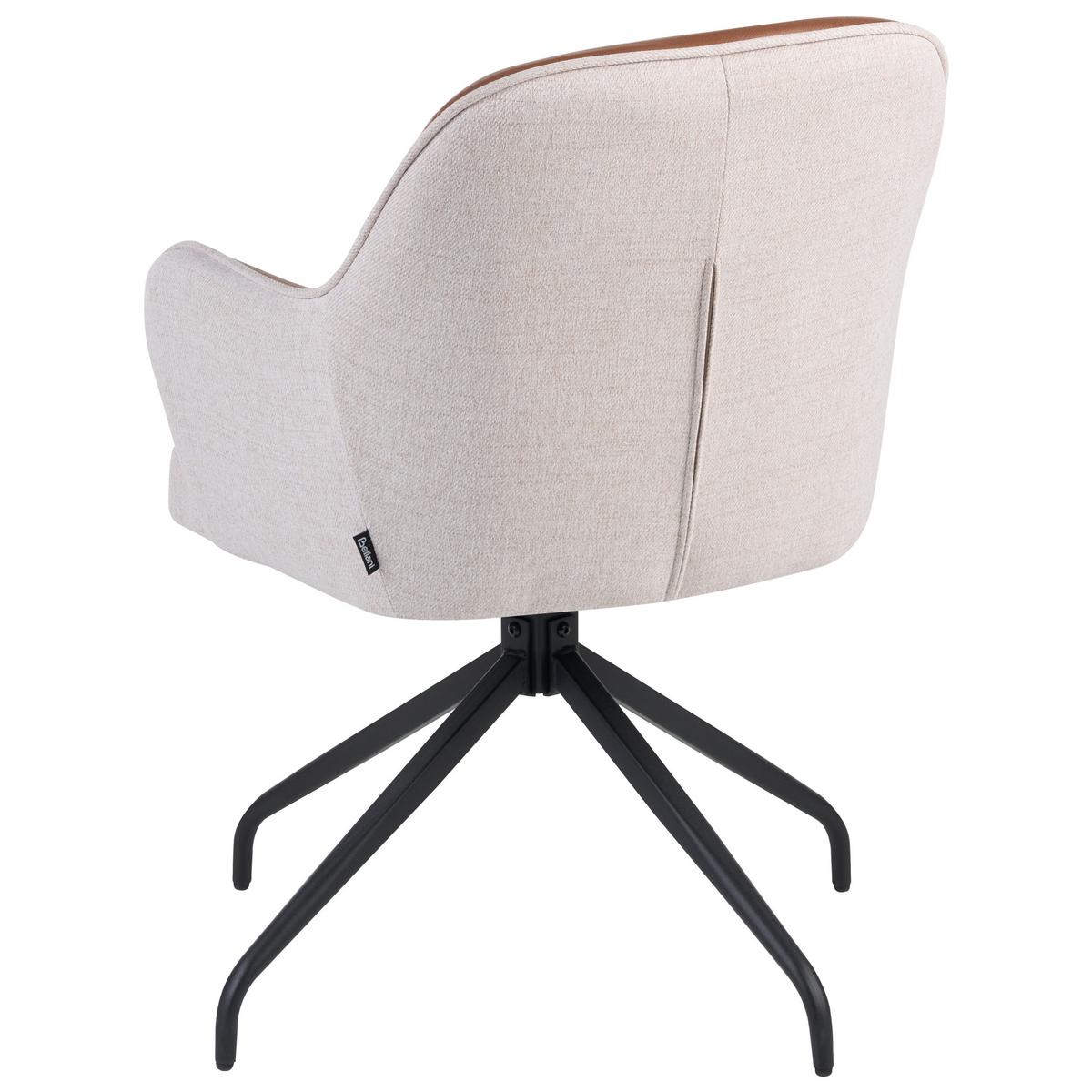 ESSZIMMERSTUHL drehbar Stoff Braun Stowe - Beige, Textil (61/90/61cm) - Beliani