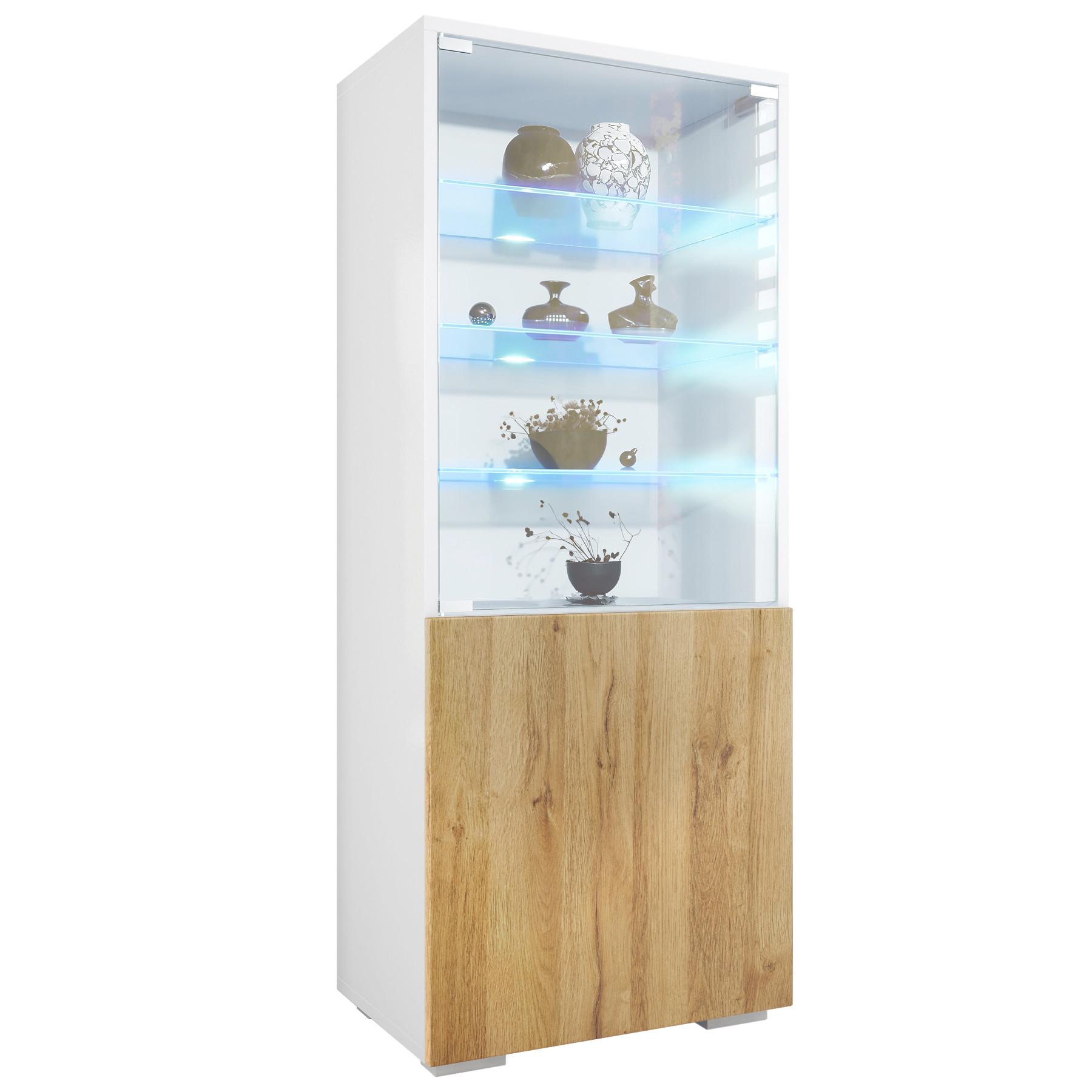 VITRINE Granada Eiche Natur - Eichefarben, Holzwerkstoff (50/122.5/34.5cm) - Vladon