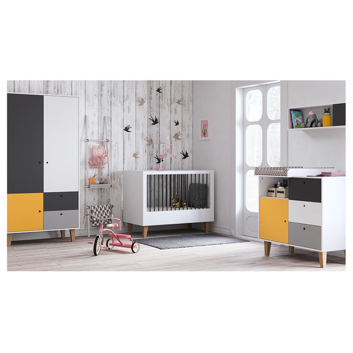 BABYZIMMER 3-teilig gelb - Gelb, Holzwerkstoff (144.5/97/75cm) - Petits-meubles