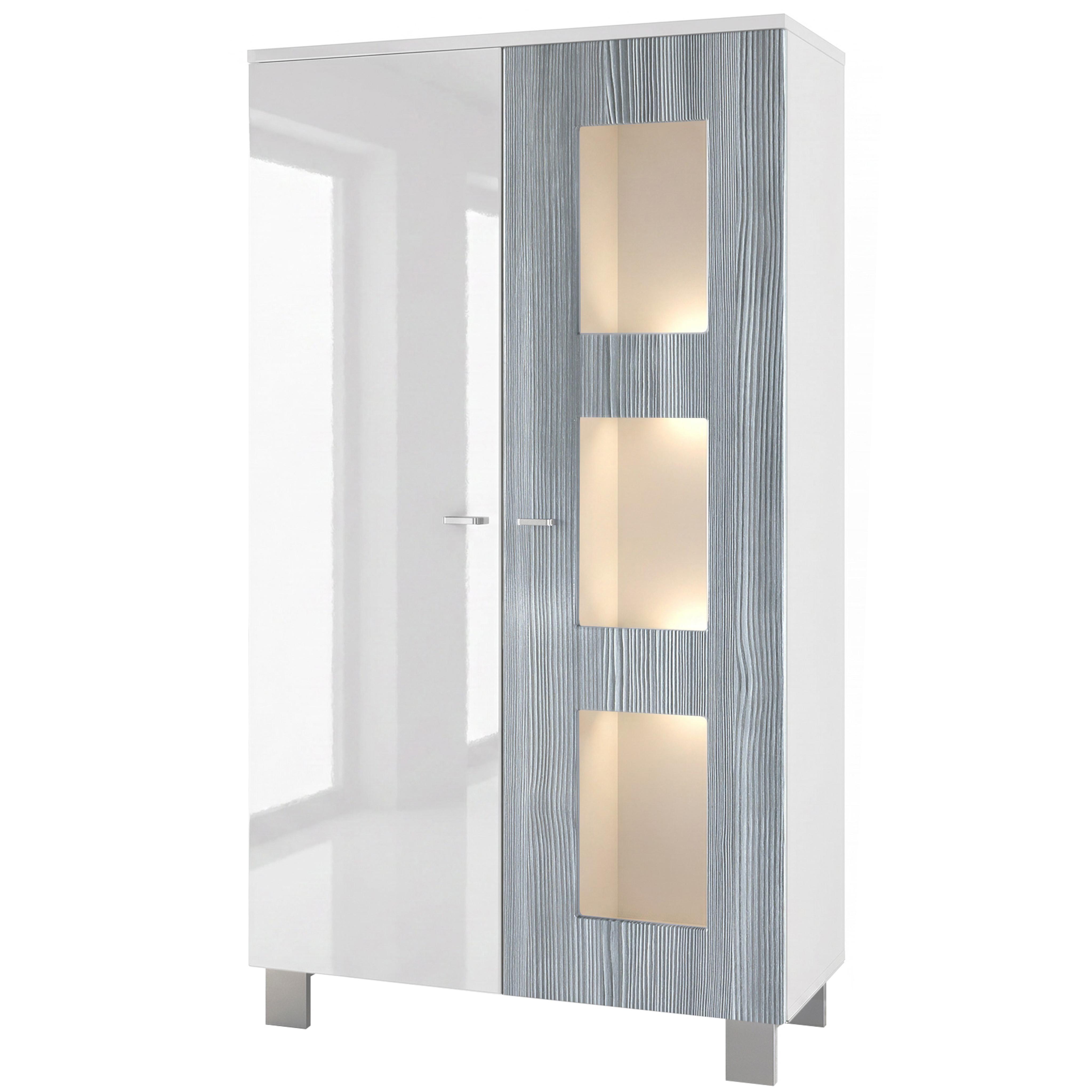 VITRINE Denjo Tür in Avola-Anthrazit - Anthrazit, Holzwerkstoff (71/129/35cm) - Vladon