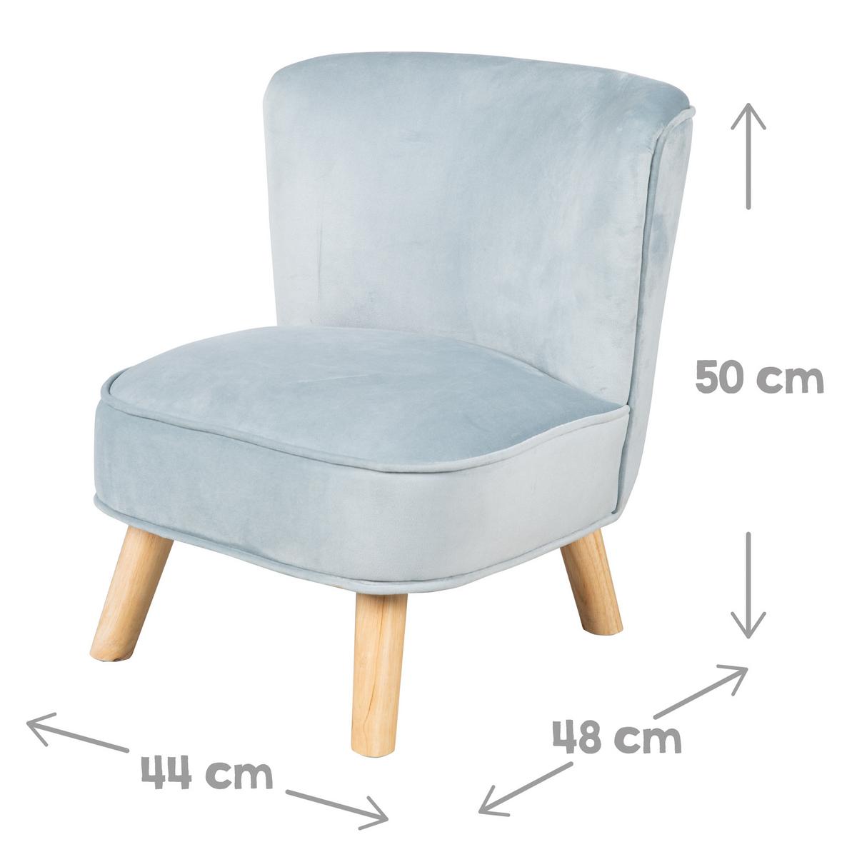 KINDERSOFA 3er-Set hellblau - Hellblau, Holzwerkstoff/Textil (70/50/48cm) - Roba