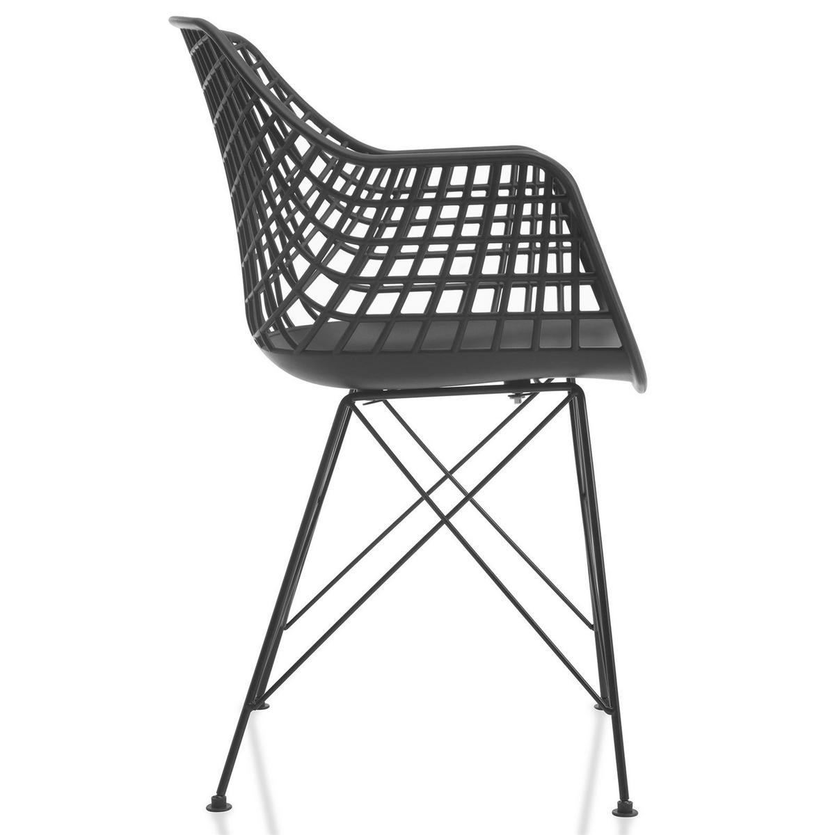 GARTENSTÜHLE ALICANTE 4er-Set schwarz - Schwarz, Textil (59/87/54cm) - IDIMEX
