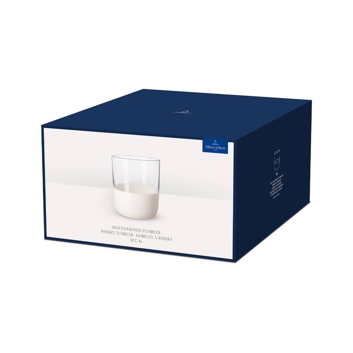 WHISKYBECHER Manufacture Rock weiß-transparent 250 ml 4er Set - Transparent/Weiß, Glas (0.25L) - Villeroy & Boch