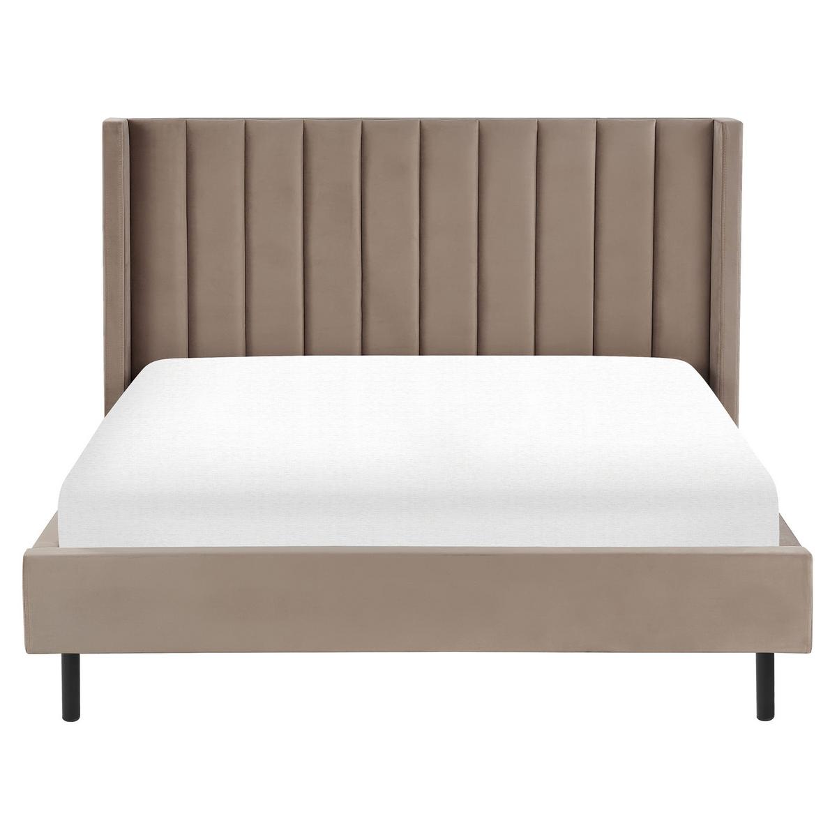 BETT mit Lattenrost 160x200 cm Beige Villette - Taupe, Textil (160/200cm) - Beliani