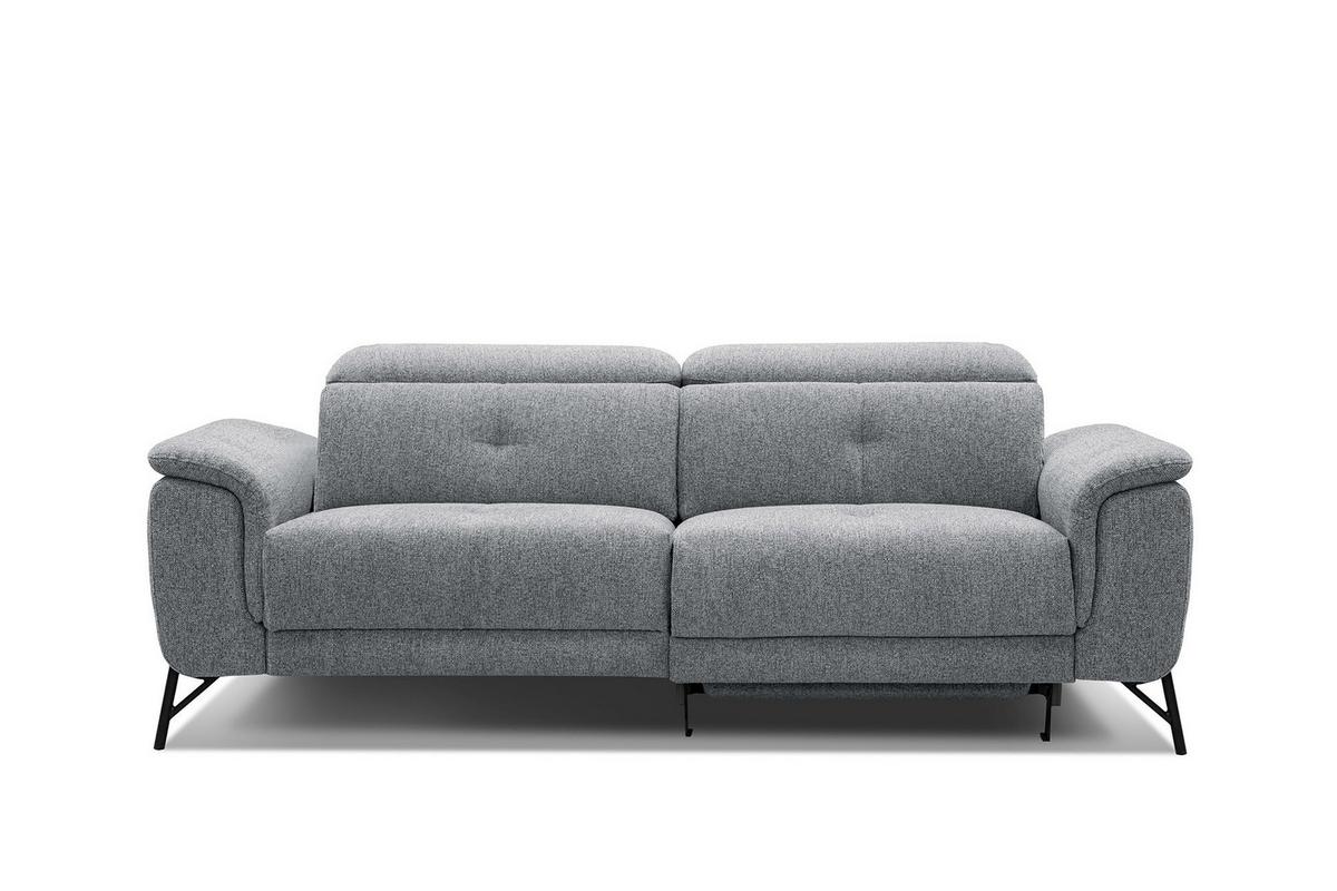 SOFA AVENA 3-Sitzer mit 1 Relaxfunktion, grau - Grau, Holzwerkstoff/Textil (204/80/108cm) - Wozimo