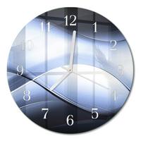 WANDUHR aus Glas Ø30 cm - Abstraktion - Blau, Glas (30/30/0.4cm) - TULUP
