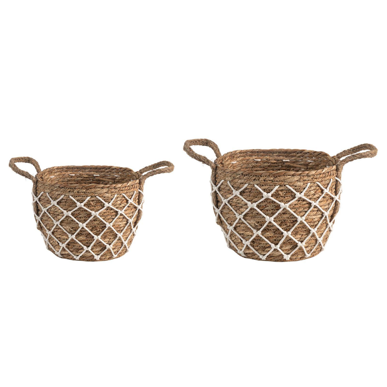 KÖRBE TAO 2er Set natur, weiß - Naturfarben, Naturmaterialen (24/19/24cm) - IDIMEX