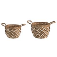 KÖRBE TAO 2er Set natur, weiß - Naturfarben, Naturmaterialen (24/19/24cm) - IDIMEX