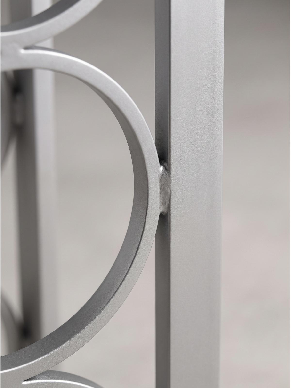 WEINFLASCHENREGAL POSITANO, Stahl, Silber, 34 x 15 x 47 cm - Silberfarben, Metall (34/47/15cm) - KADIMA DESIGN