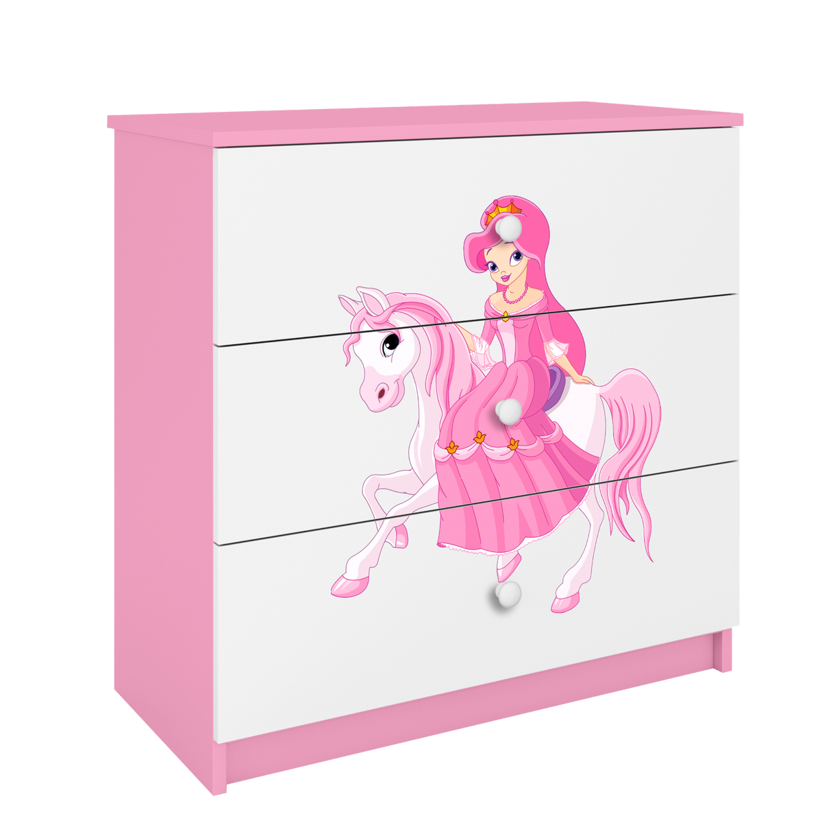 KOMMODE Babydreams Prinzessin zu Pferd 81/81/41 - Rosa, Holzwerkstoff (81/81/41cm) - RAUMHIRSCH FURNITURE