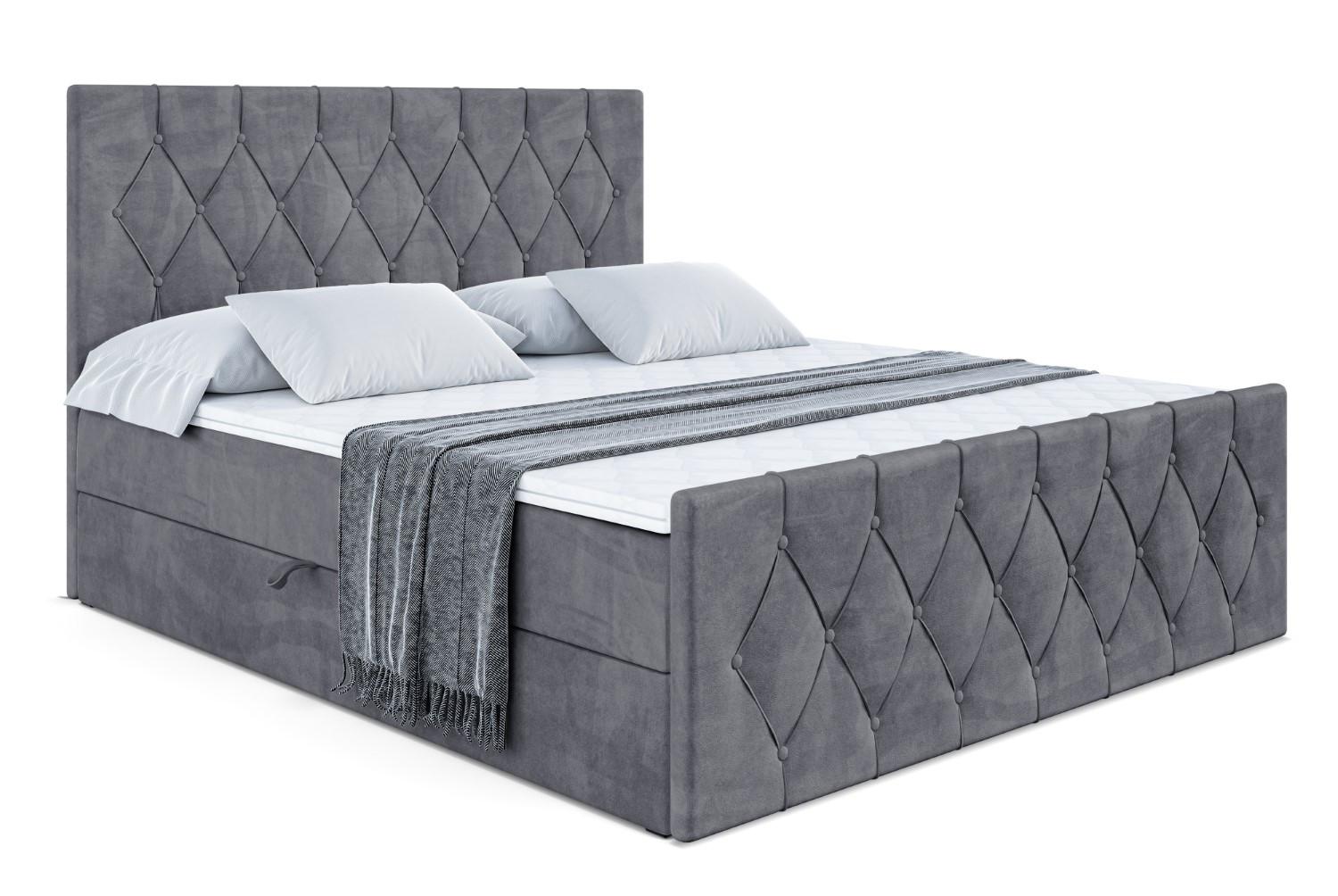 BOXBETT VELANTO-Z - 140 x 200 - H4 - Dunkelgrau - Dunkelgrau, Holzwerkstoff (140/200cm) - ALTDECOR