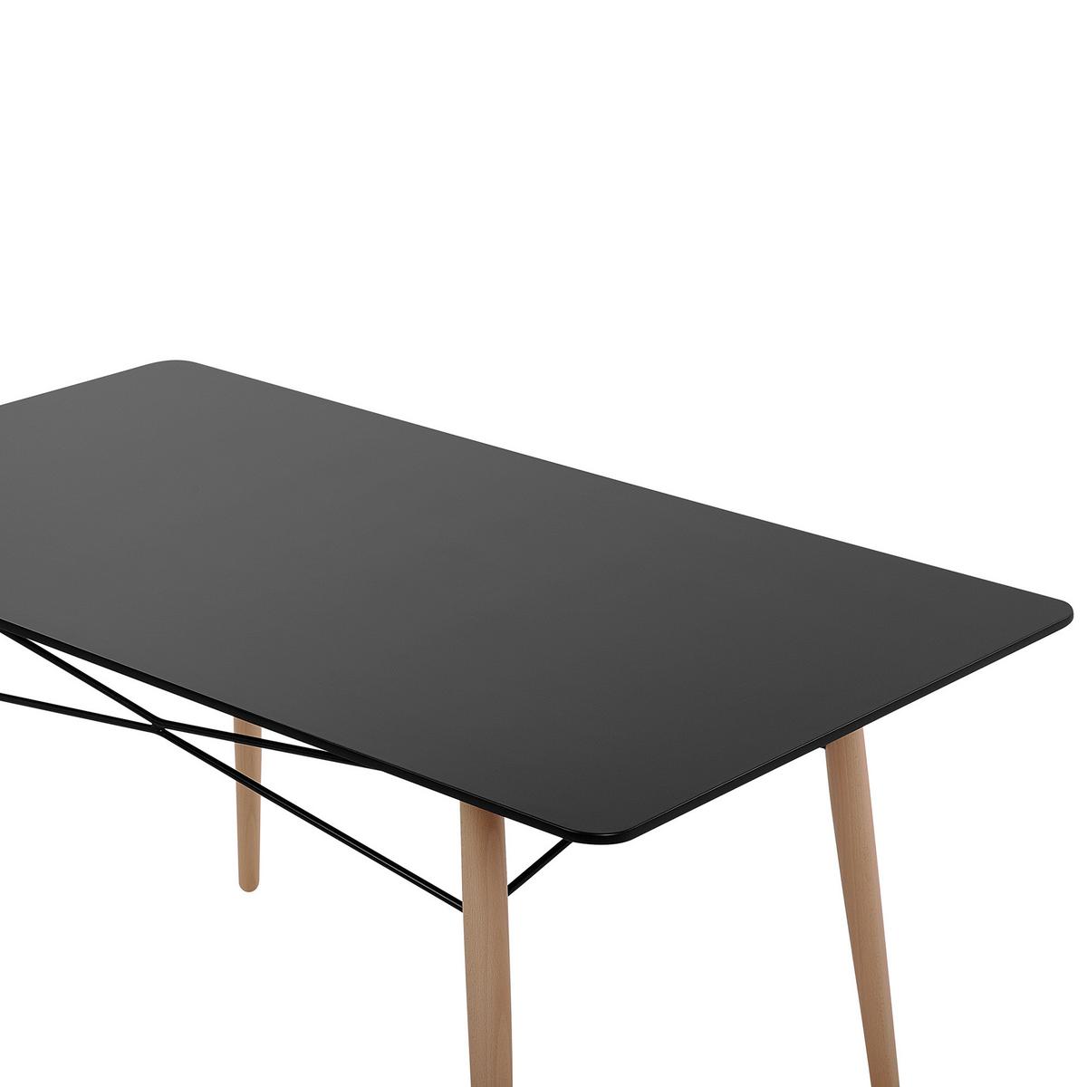ESSTISCH 140/80/75 cm Schwarz, Hellbraun Rechteckig Biondi - Schwarz, Holzwerkstoff (140/80/75cm) - Beliani