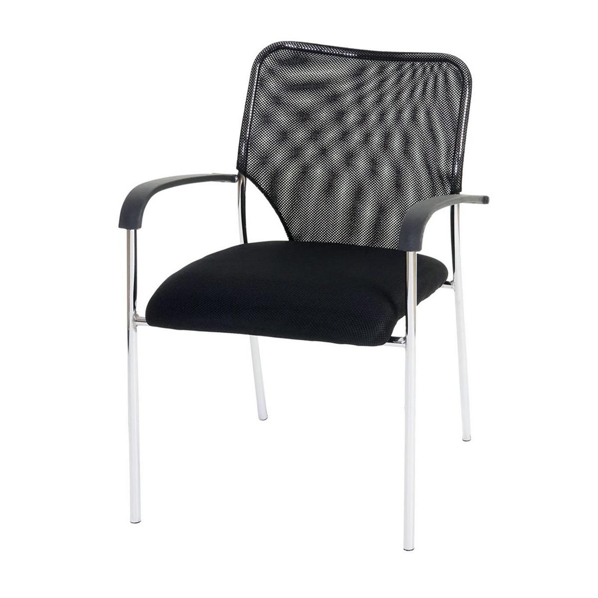 BESUCHERSTUHL Schwarz - Schwarz, Textil (55/83/60cm) - MCW