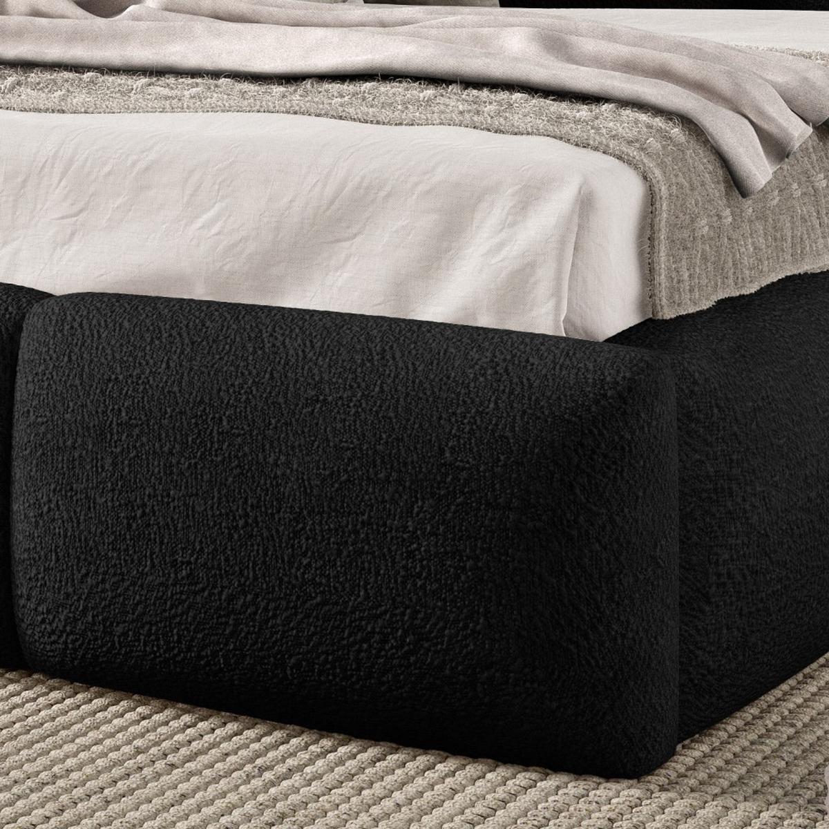 POLSTERBETT Bero, 200x200, Bouclé-Stoff, Schwarz - Schwarz, Textil (200/200cm) - Beautysofa