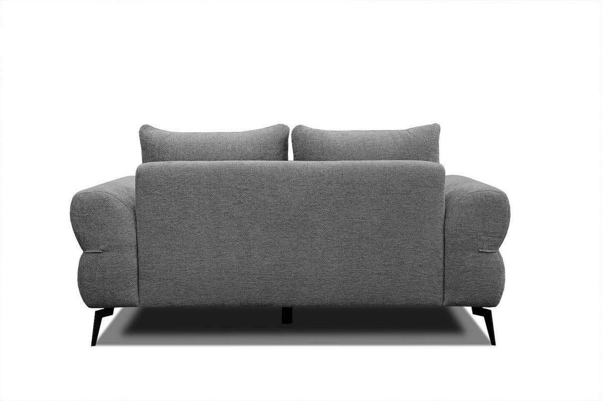 SOFA SALVINI 2-Sitzer, grau - Schwarz/Grau, Holzwerkstoff/Textil (176/88/99cm) - Wozimo