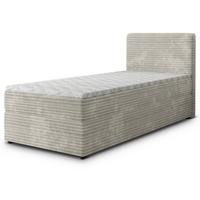 BOXBETT PISA 90 90x200 cm mit Matratze und Topper, H2+H3 - Hellgrau - Hellgrau, Holz (90/200cm) - MASSENO