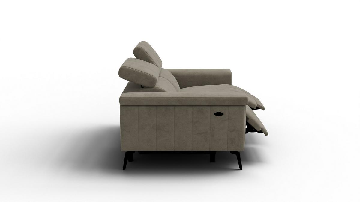 RELAXSOFA NORDEL 2-Sitzer, dunkles beige - Beige/Schwarz, Holz/Textil (150/80/105cm) - Wozimo