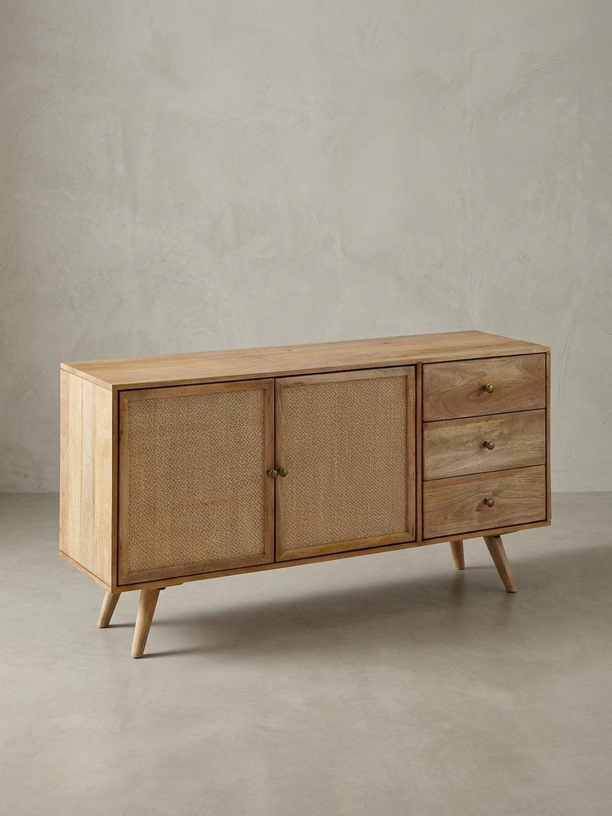 SIDEBOARD – Mangoholz, robust, viel Stauraum - Braun, Holz/Metall (140/75/40cm) - KADIMA DESIGN