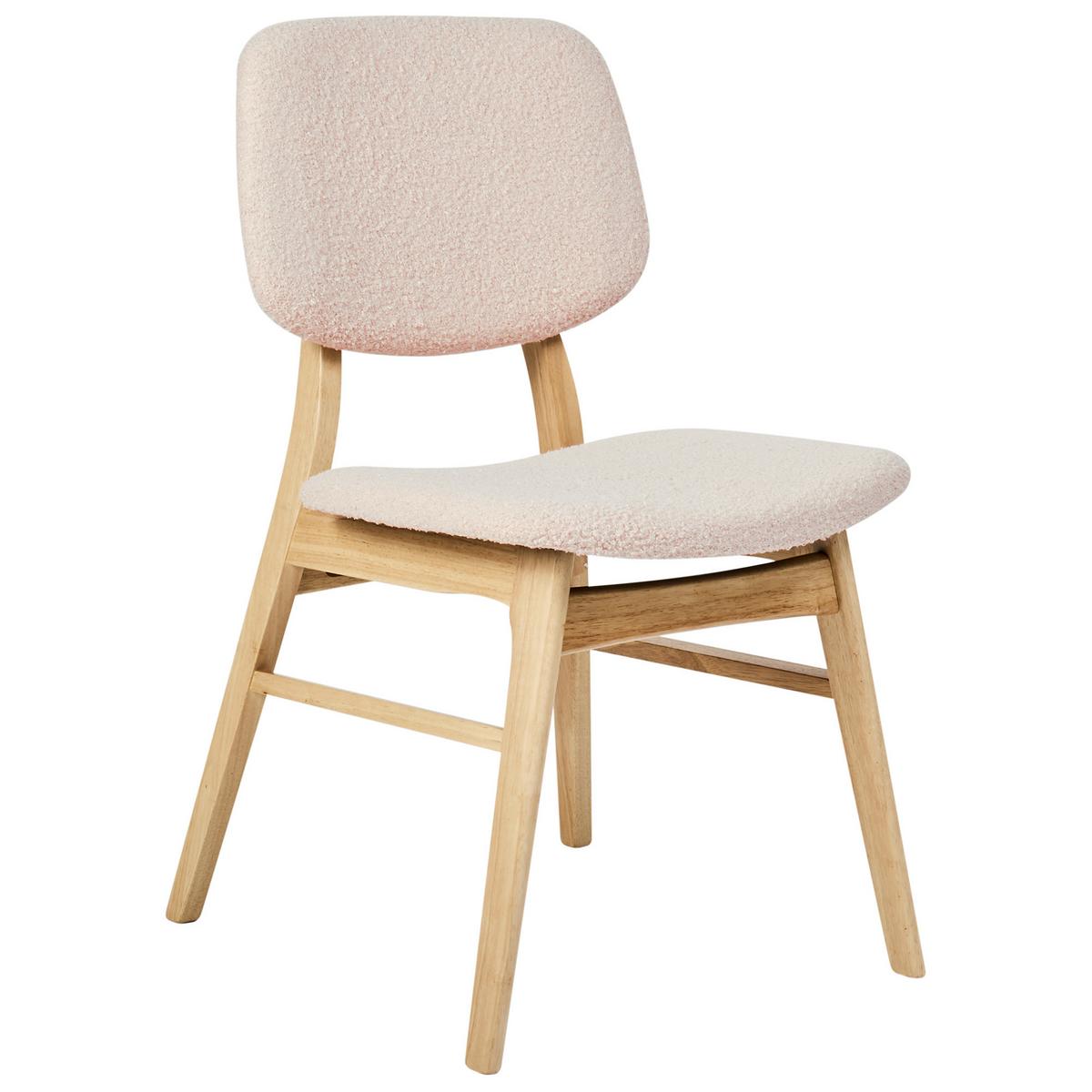 ESSZIMMERSTUHL 2er-Set Bouclé Hellbraun/Beige Elaine - Beige, Textil (48/81/54cm) - Beliani