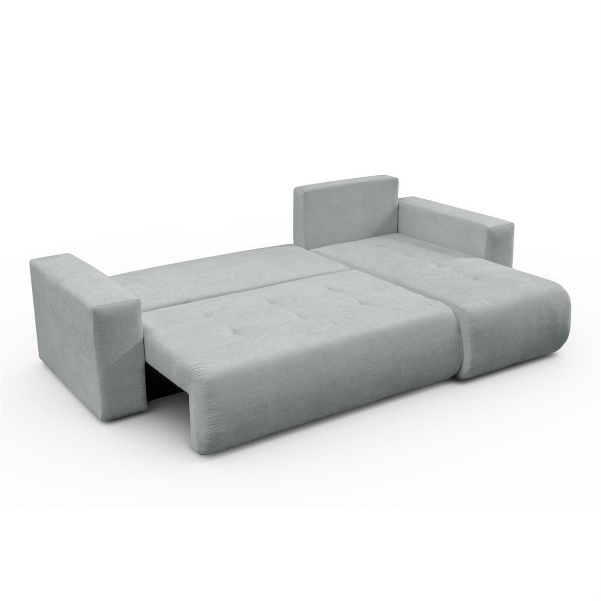 ECKSOFA CLOUD II L mit Schlaffunktion, Vibe 85 - Hellgrau, Textil (247/152cm) - Lookway