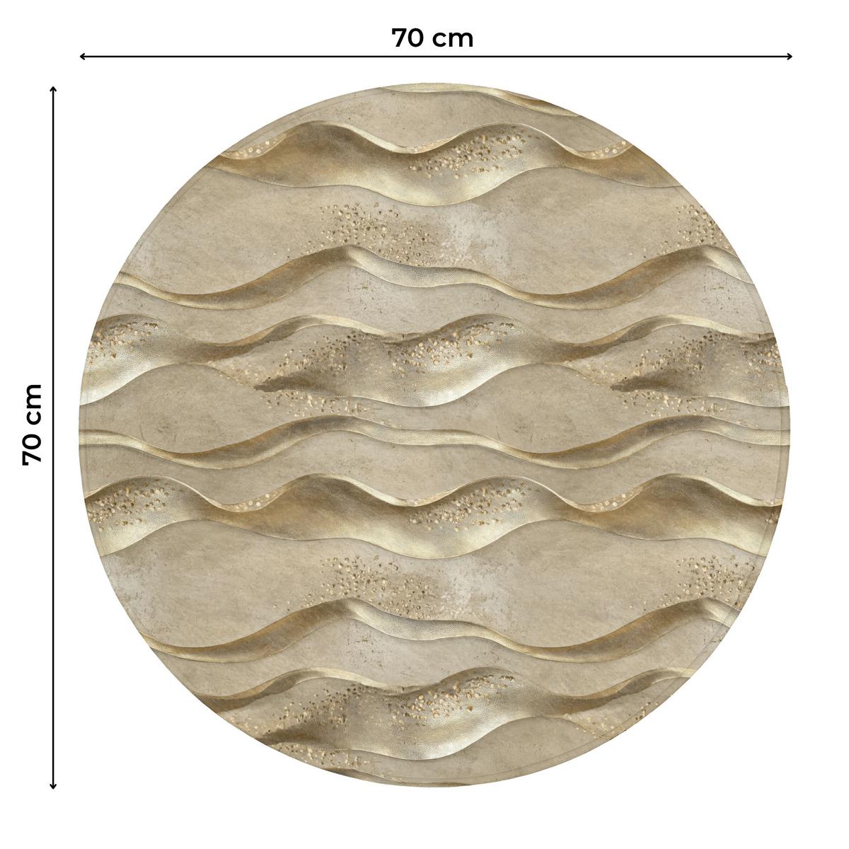 WC-VORLEGER Wellen - Muster - Gold Toilettenteppich 70x70 cm - Messingfarben, Textil (70/1cm) - OnlyWow
