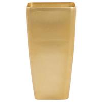 BLUMENTOPF gold rechteckig 40/40/76 cm Modi - Goldfarben, Stein (76cm) - Beliani