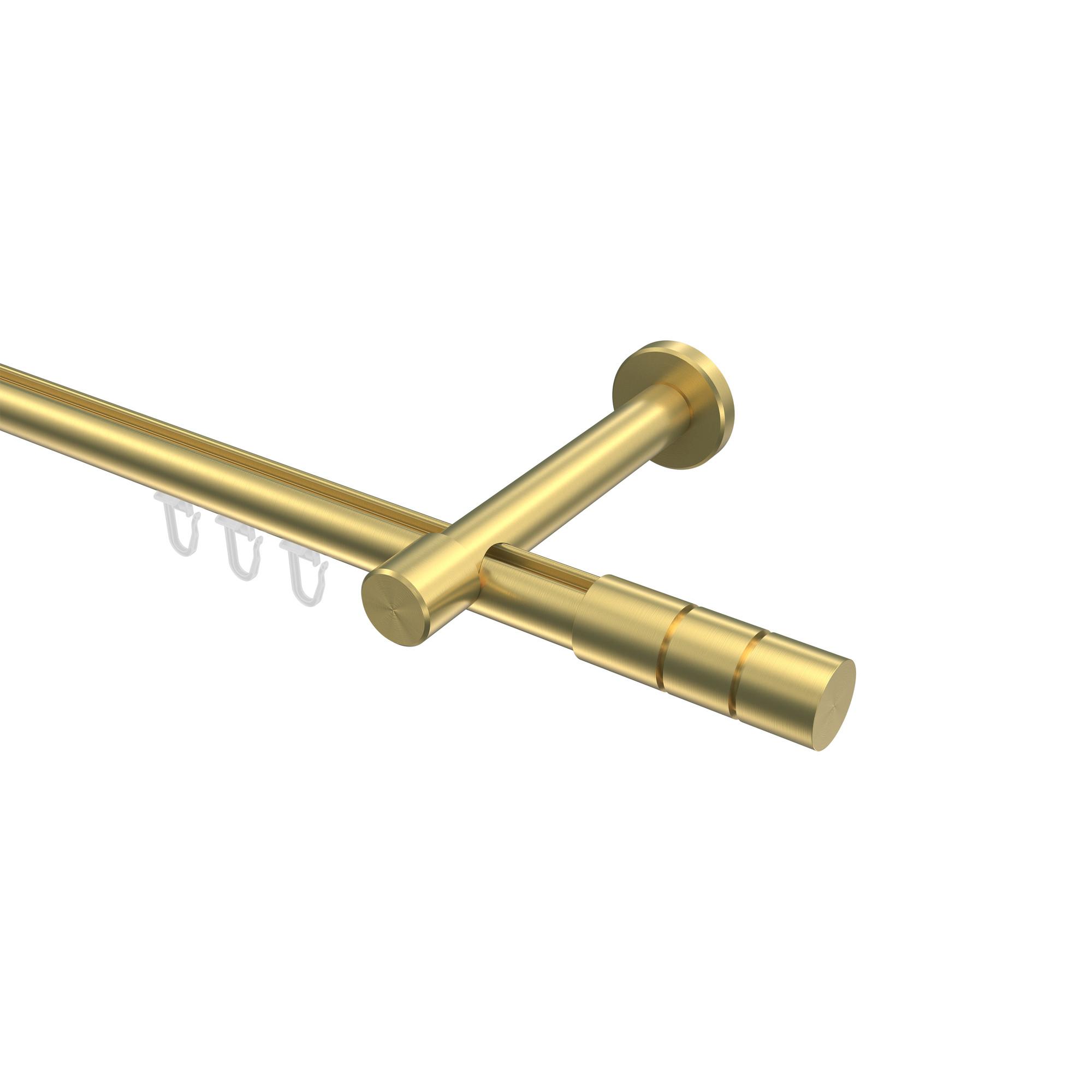 GARDINENSTANGE INNENLAUF Prestige Elanto 320 cm (geteilt in 2 x 160 cm), 1-läufig, 20 mm Ø Messing-Optik - Messingfarben, Metall (320cm) - INTERDECO