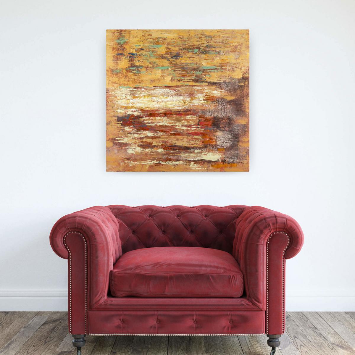 ÖLGEMÄLDE 80/80 cm - Braun, Holz/Textil (80/80cm) - KUNSTLOFT