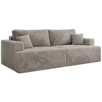 4-SITZER SOFA VIRELLA Hellgrau Plüsch - Hellgrau/Schwarz, Textil (240/88/115cm) - MKS