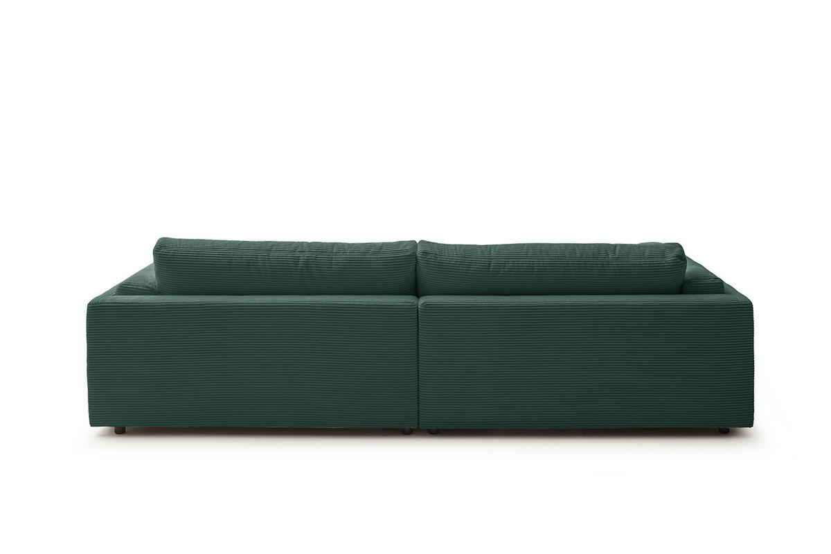 BIG SOFA RAINA Smaragdgrün Cord - Smaragdgrün/Schwarz, Kunststoff/Textil (254/85/150cm) - KAWOLA